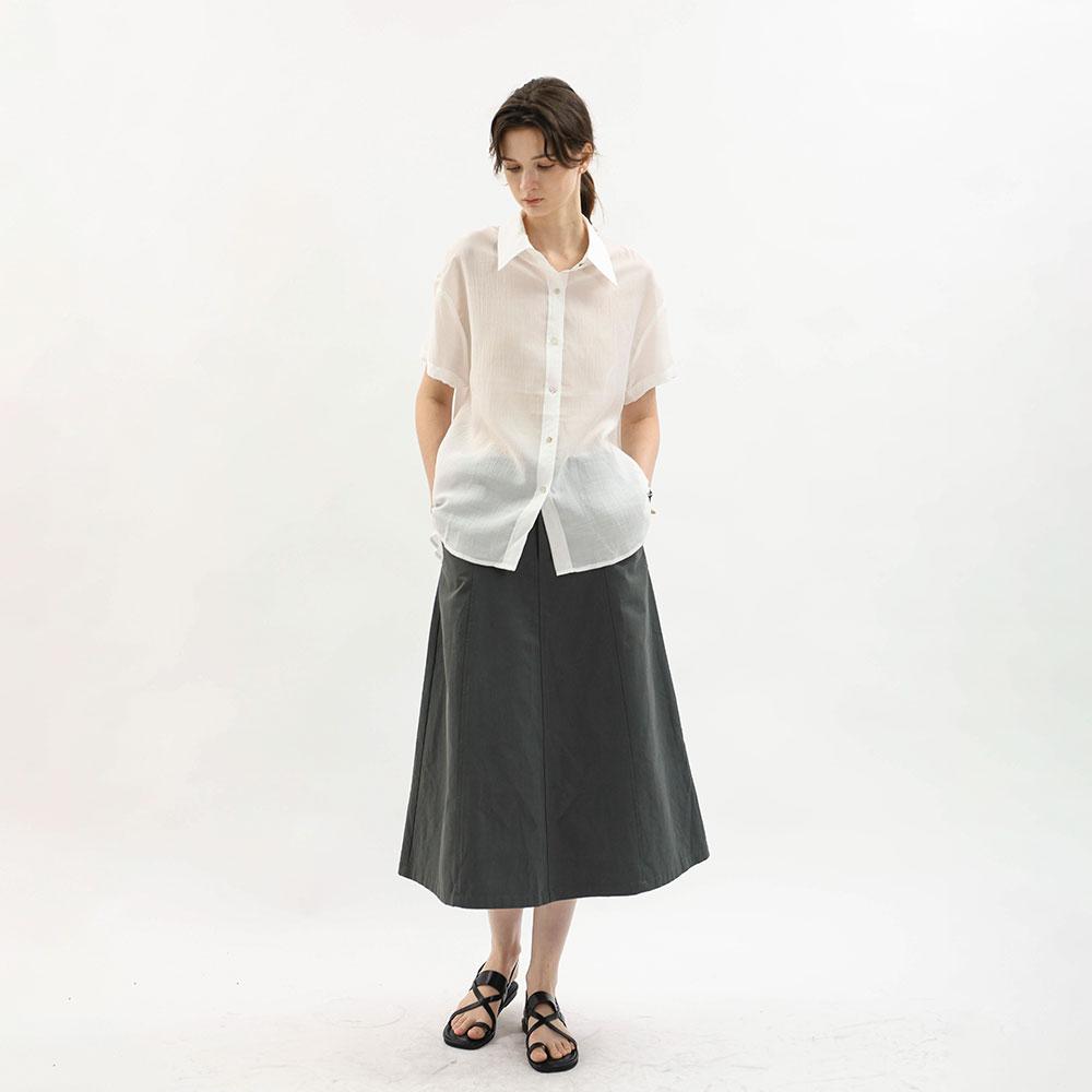 Wednesday Delight Wd_High Waist A Line Skirt_Gray