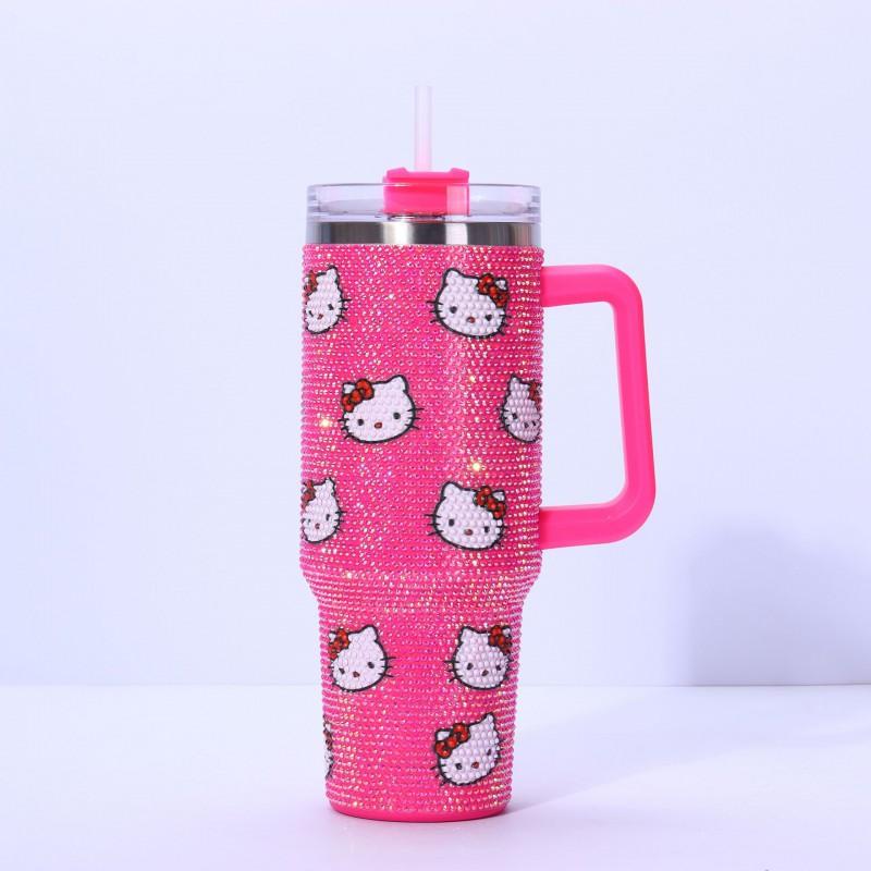 40oz Insulated Car Mug With Handle Accent 304 Stainless Steel Leak-Proof Travel Cup Home Office Outdoor Sports