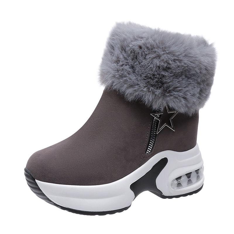 Plus Velvet Women's Boots, Thickened Snow Boots, Women's Winter Warm Cotton Boots, Plus Velvet Thick-soled Increased Short Boots, Ladies