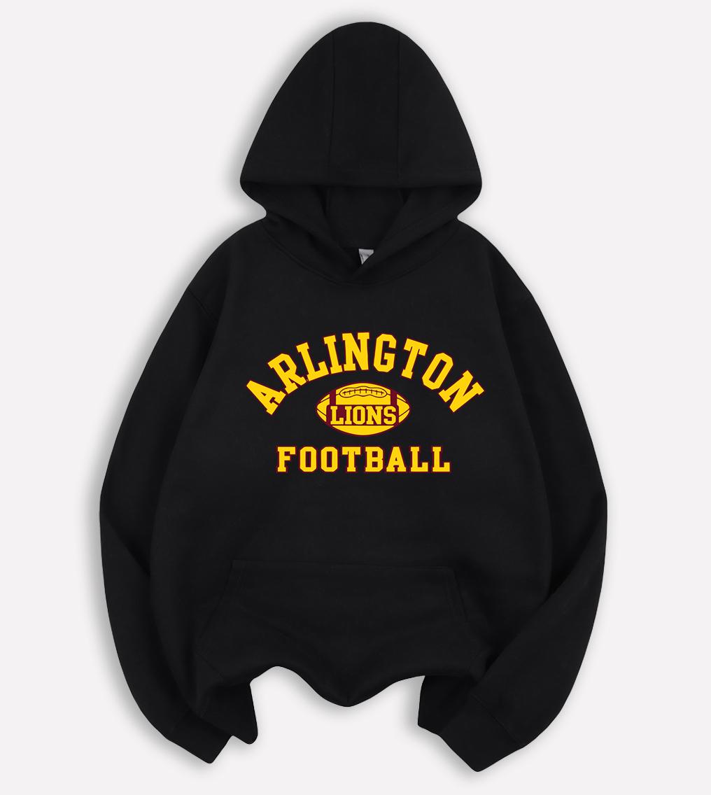 

Arlington Lions Football Design Men Hoodie Autumn Pocket Vintage Hoody Loose Fleece Pullover Colour Unisex Basics Long Sleeve 3XL