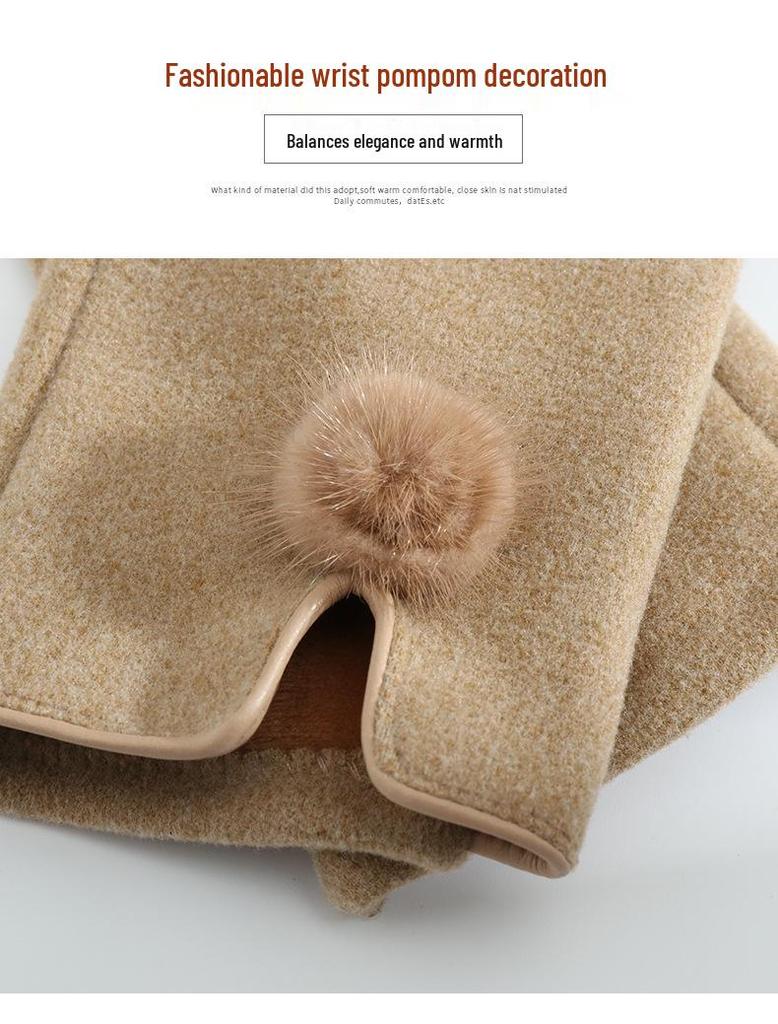 Women's Winter Fingerless Velvet Gloves - Warm, Cute Korean Style for Skiing, Riding, Driving