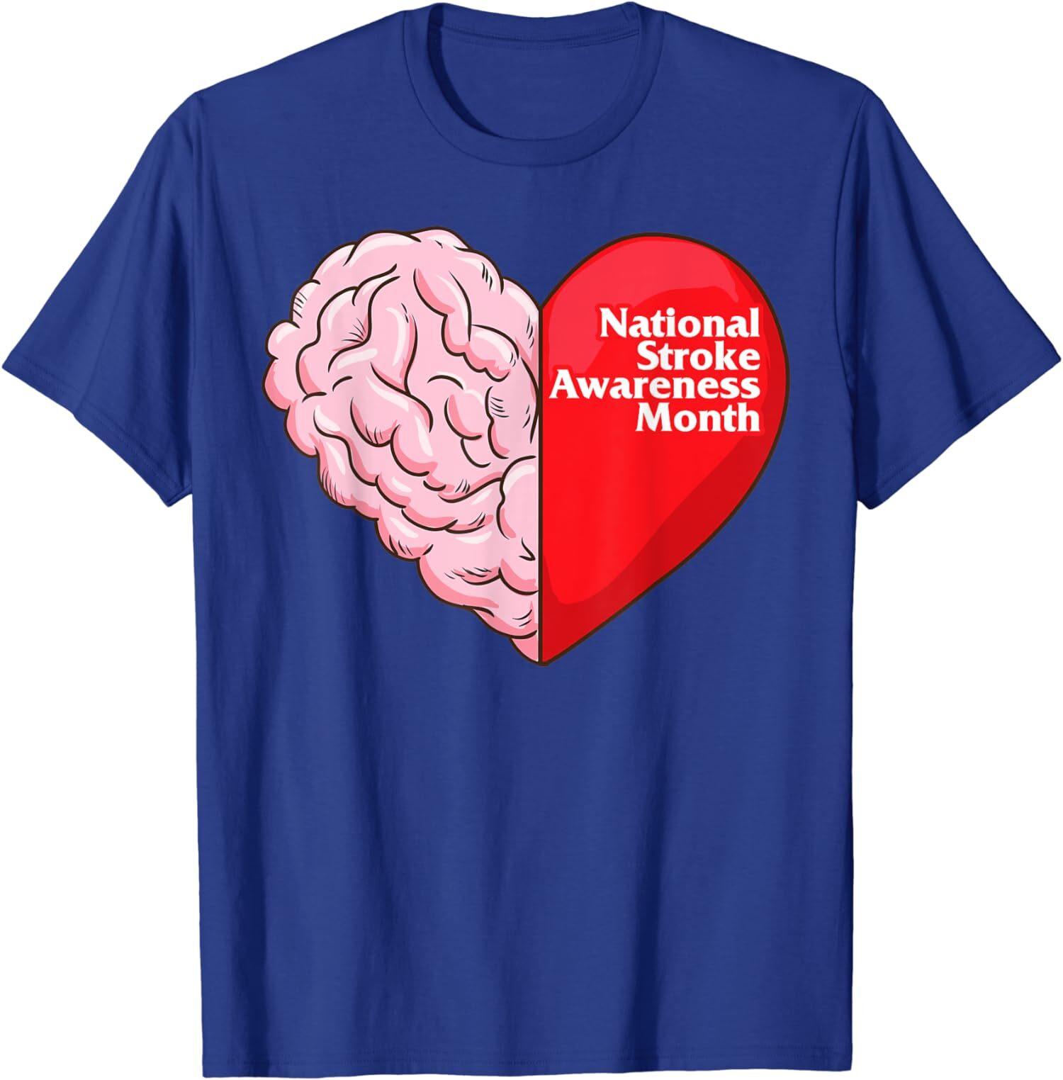 National Stroke Awareness Month Red Ribbon Support T-Shirt S разноцветный