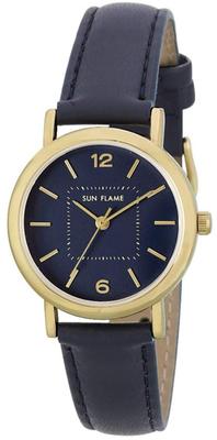SUNFLAME Japanisches Mode-Paar-Uhr, Damengröße, Marineblau, MJL-B04-NA