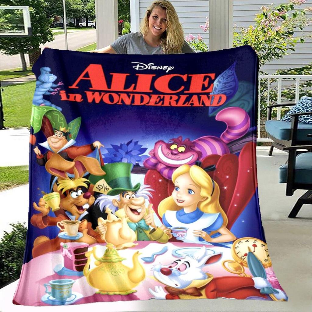 Alice Blanket Alice In Wonderland Blanket Flannel Blanket Bedding Throw Soft Cartoon Bedspread Sofa Blanket Kids Blanket Gift