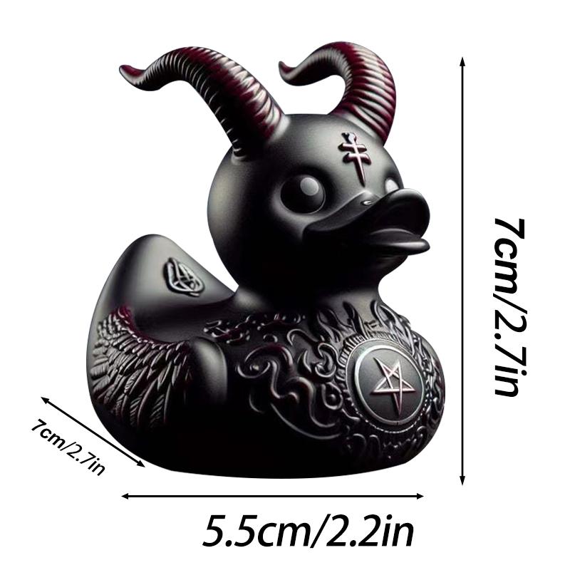 1PC Duck Statue Indoor Gothic Sculpture Punk Animal Figurine Resin Statues Desk Decor Collectible Figurines Satan Duck Decor