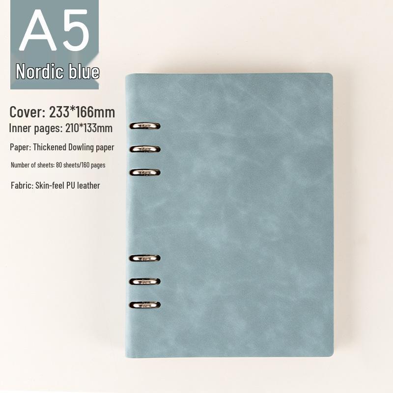 Custom Logo A5 Loose-Leaf Notebook with Detachable A6 Notepad for Business Meetings