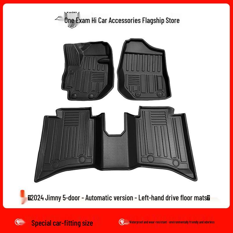Jiminy Suzuki Jimny TPE Floor Mats - High Edge, Wear-Resistant, Waterproof, Left/Right Hand Drive Compatible, Carpet Surface.