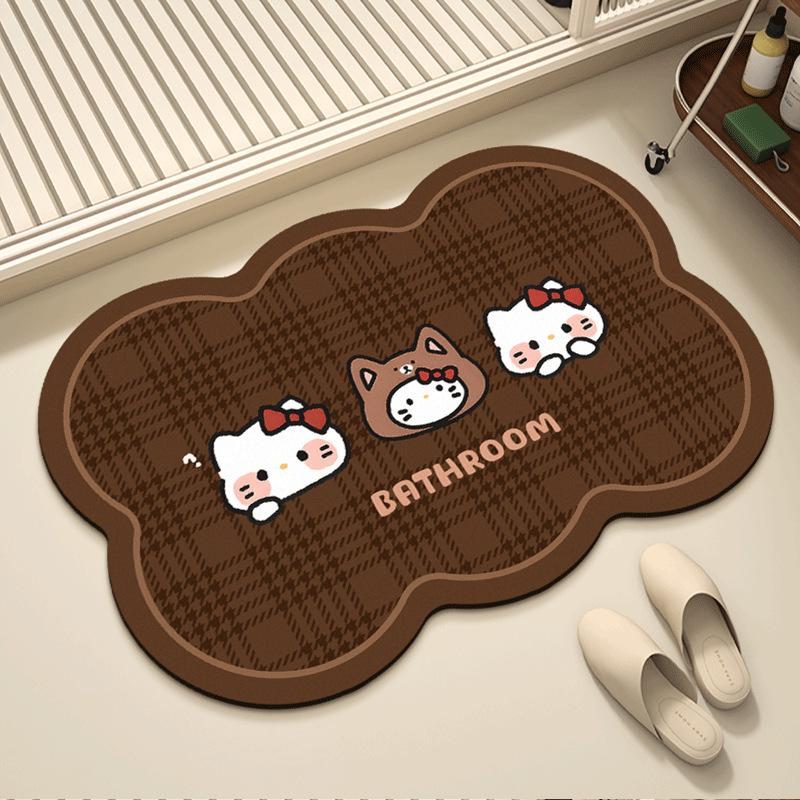 Hello Kitty Quick-Dry Non-Slip Diatomaceous Earth Bath Mat - Absorbent and Easy to Clean