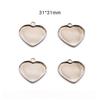100Pcs Pendant Heart Cabochon Base Setting Trays Bezel Pendants DIY Romantic Cinnabar Casual Female Girls Accessories