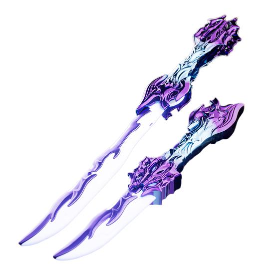 Folding Double Edged Swords Rechargeable LED Light Swords Toy Interactive Multiplayer Battle Toy