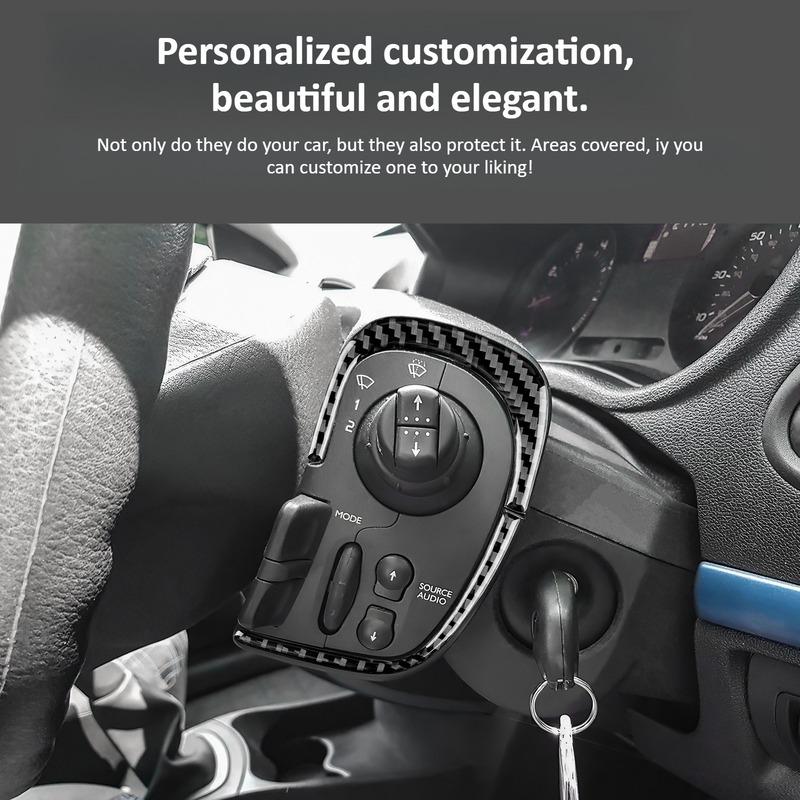 Car Steering Wheel Button Frame Trim Sticker Carbon Fiber For Renault Clio MK3 2006-2012 Wiper Switch Cover Interior Accessories