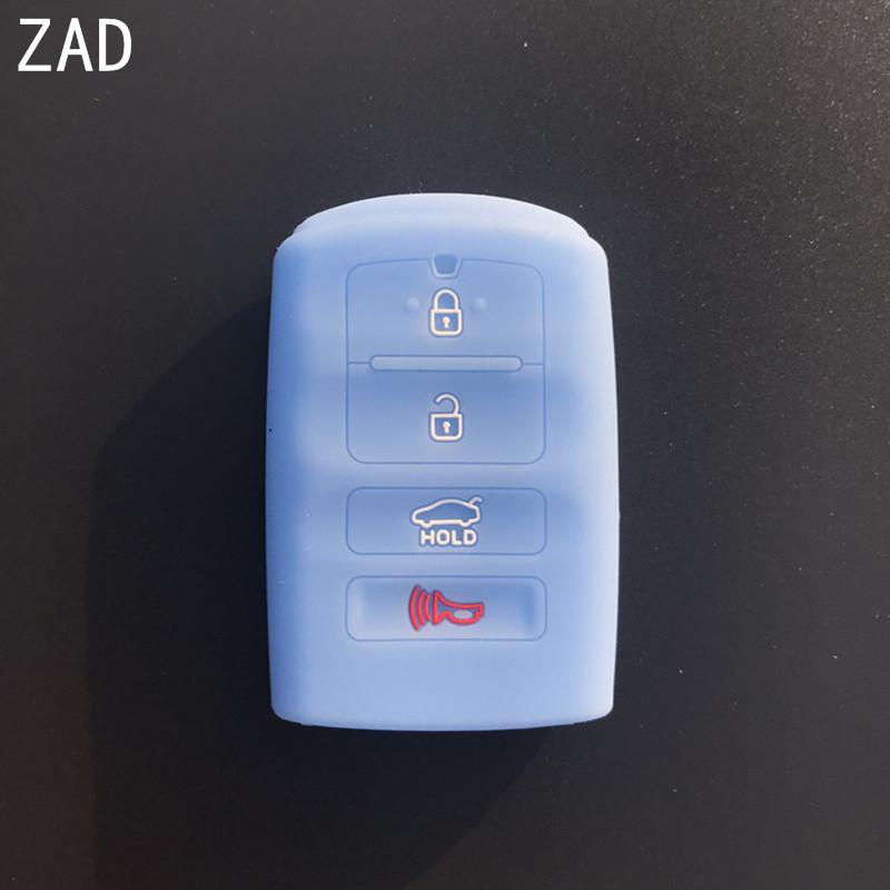 ZAD silicone rubber car key case cover shell skin holder protector for KIA Cadenza New K7 2013 2014 2015 2016 4 buttons key set