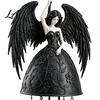 Gothic Style Windbell Dark Angel Wind Chime Winged Black Memorial Chime Hanging for Outdoor Garden Porch Patio Decor