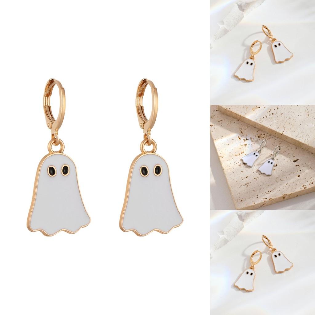 Cute And Playful Gold Ghost Earrings For Women Perfect For Halloween Festivities