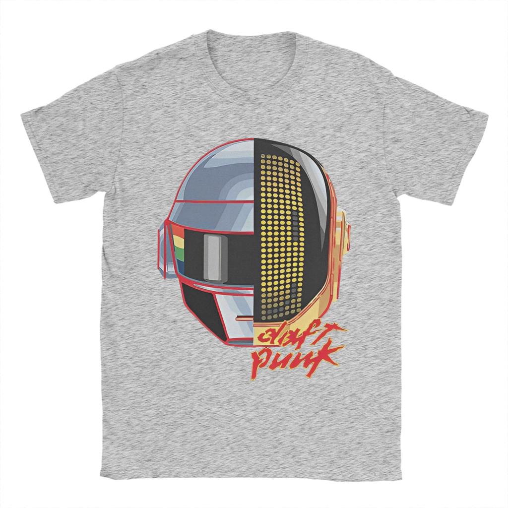 Daft Punk Electronic Band TShirt Beach 100 Cotton TShirts For Men Fashion Pattern Tee Shirt Short Sleeve Vintage Clothing