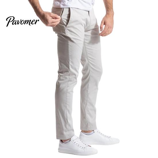 Breathable Autumn Winter Chinos Men Twill Trousers, Slim Fit Stretch Pants, Solid Color Versatile Slimming Leg Trousers Straight Casual Pants