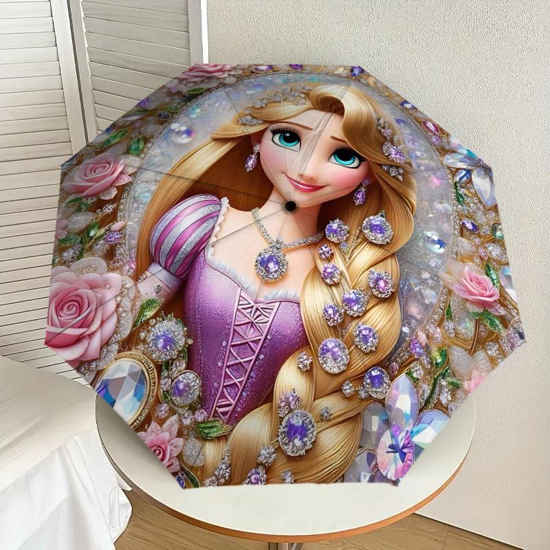 1PC Princess Diamond Umbrella-9-Rib Reinforced, Automatic Open, Lightweight & Durable, Cute Fashion Accessory for Outdoor-P0728