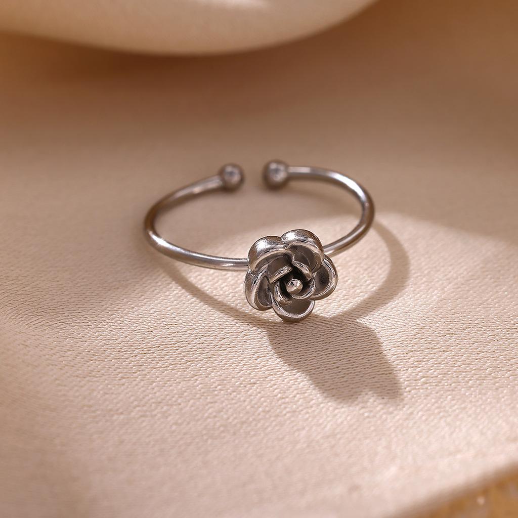 Summer Waterproof Gold Color Rose Ring For Women Romantic Sun Daisy Flower Anillos Stainless Steel Rings Party Elegant Gifts