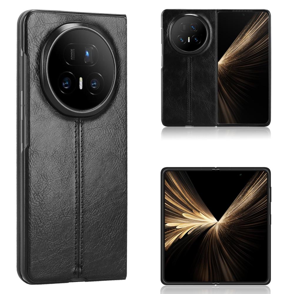 For Honor Magic V5 5G Case Stitching Line PU Leather Coated PC Phone Cover