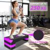 Aerobic Exercise Step Adjustable Stepper Platform for Step Up, 68.5cm/27" Step Deck with 10cm/4",15cm/6",20cm/8" Adjustable Height Risers (Purple)