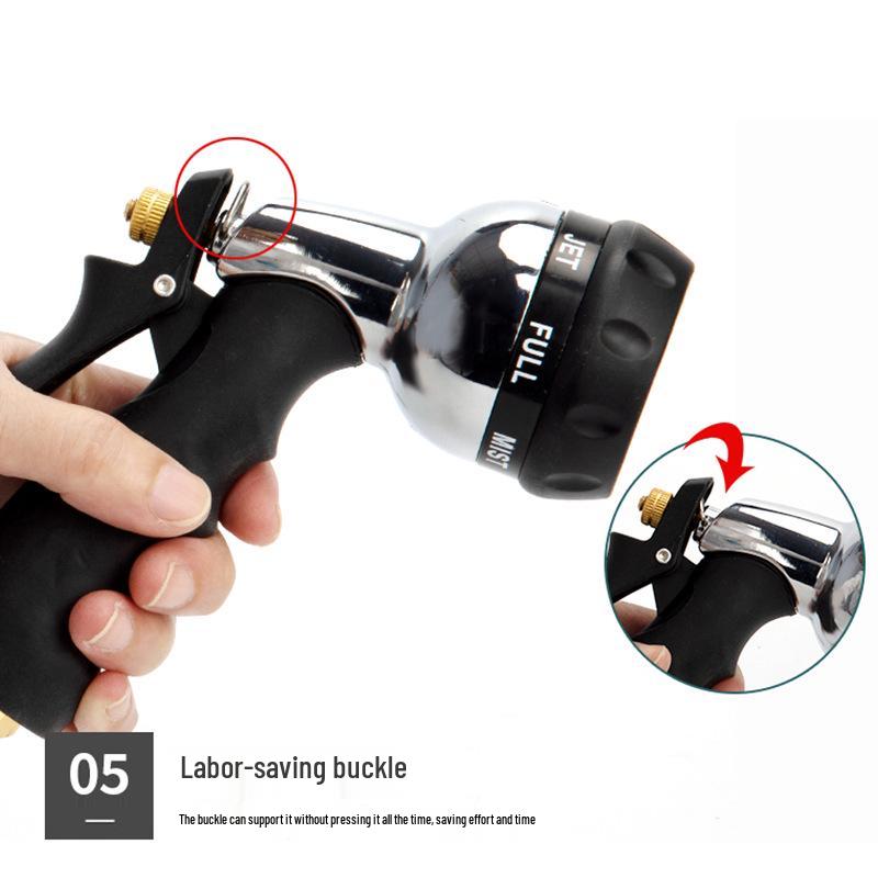 Electroplated High-Pressure Multifunctional Shower Head & Garden Watering Nozzle for Landscaping & Car Washing