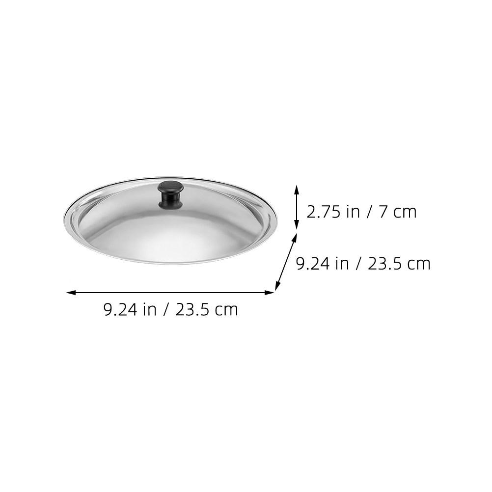 Universal 23.5cm Stainless Steel Pot Lid for Skillet Frying Pan Wok Replacement Cover Ergonomic Knob Heat Resistant Kitchen