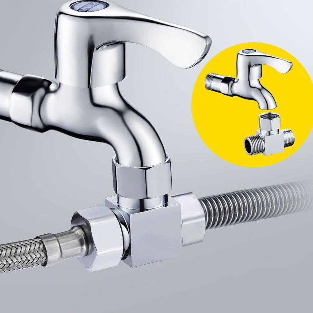 3-Way G1/2 Outlet Shower Diverter Valve T-Adapter Shower Hose Tap Splitter Brass Bathroom Faucet Water Separator Tap Connector