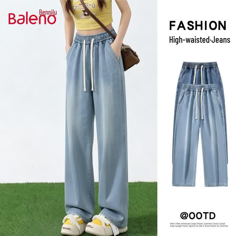 Baleno Lyocell Ice Silk Washed Straight-Leg Jeans L