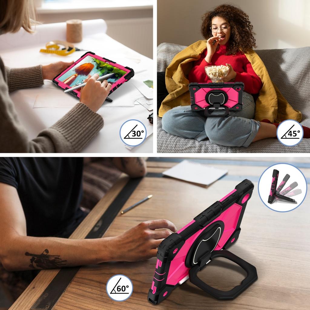 Für Samsung Galaxy Tab A8 10.5 (2021).360° drehbarer Griff, robuster Schutzständer, TPU + PC, 3-in-1, stoßfestes Tablet-PC-Gehäuse