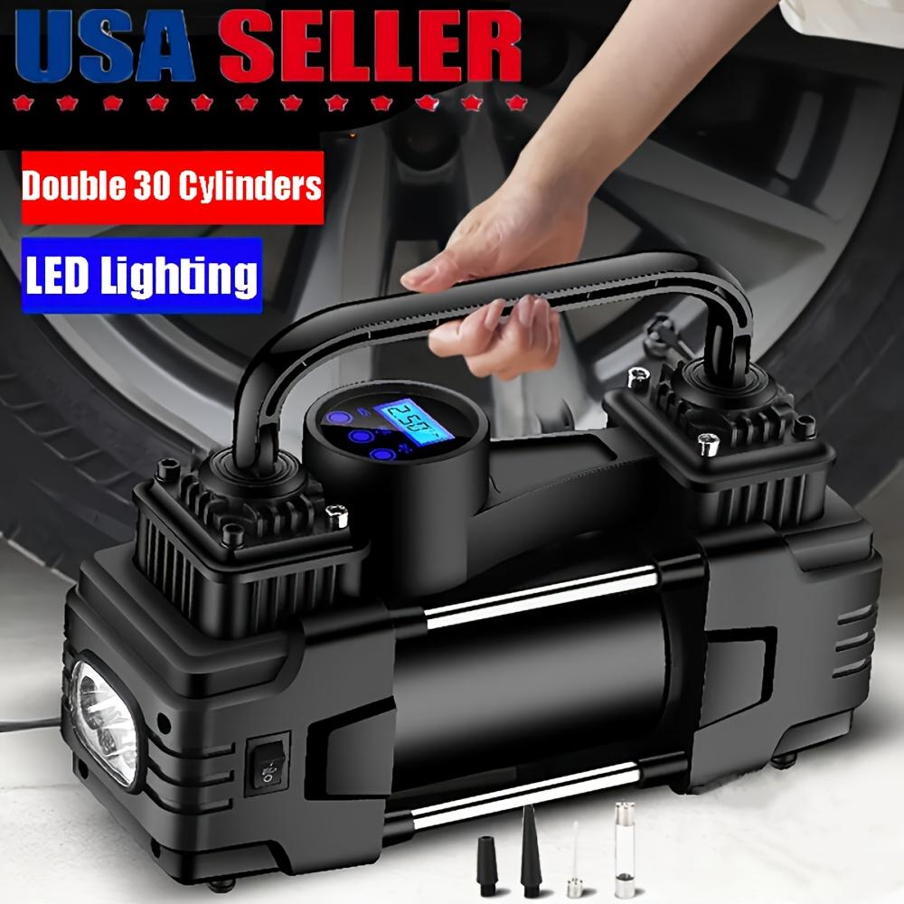 12V 150 PSI Air Compressor Tire Inflator Portable Powerful Dual Cylinder Air Pump, Used For Car Tires, Car Accessories, Automatic Tire Pump