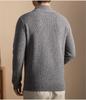 Men's 100% Wool High Collar Zipper Sweater - Thick, Warm Knitted Base Layer for Autumn/Winter
