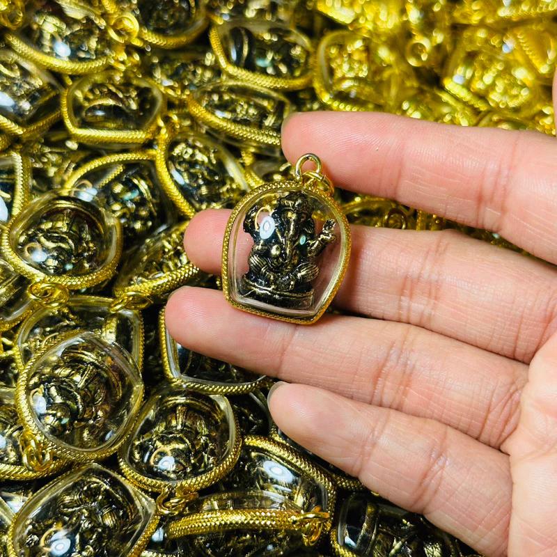 Hinduism Buddha Ganesha Elephant Head God Pendant Locket Powerful Success Amulet Talismans Jewelry Vintage Gifts Protect Travel Health Lucky Rich