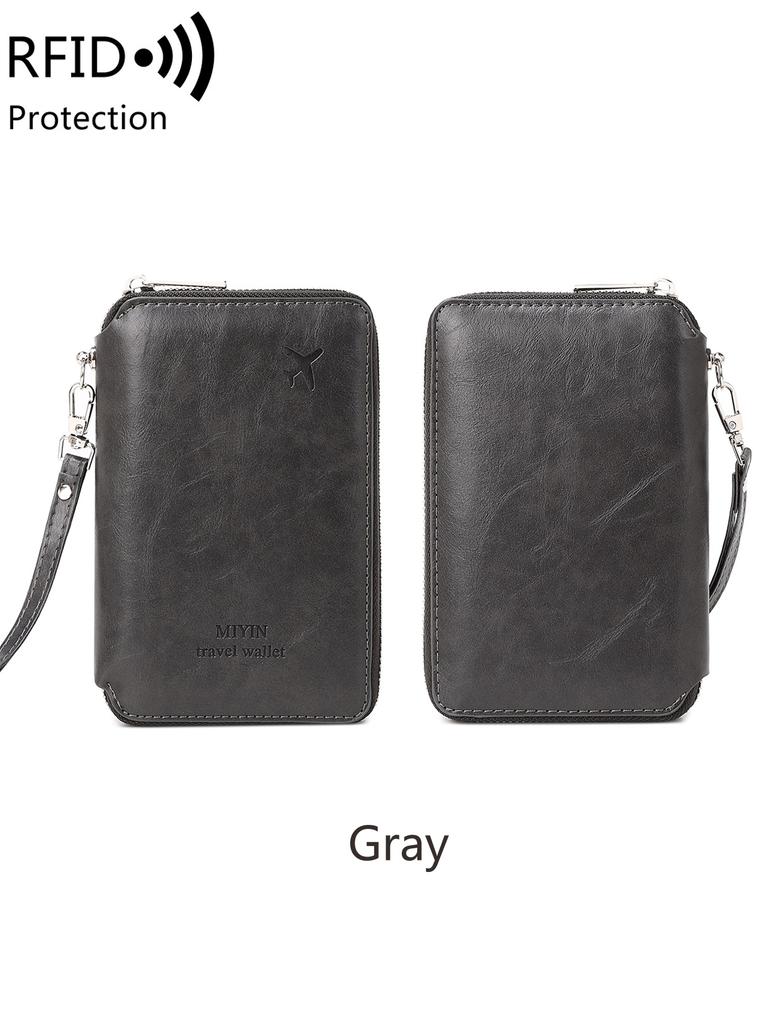 Clips de pașaport RFID minimalist și la modă + etichetă de bagaj din piele PU 2 bucăți/set potrivit pentru bărbați și femei accesorii de călătorie