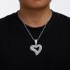 Hip Hop Alloy Full Diamond Fashion Heart Pendant Cuban Necklace Jewelry Temu Jewelry