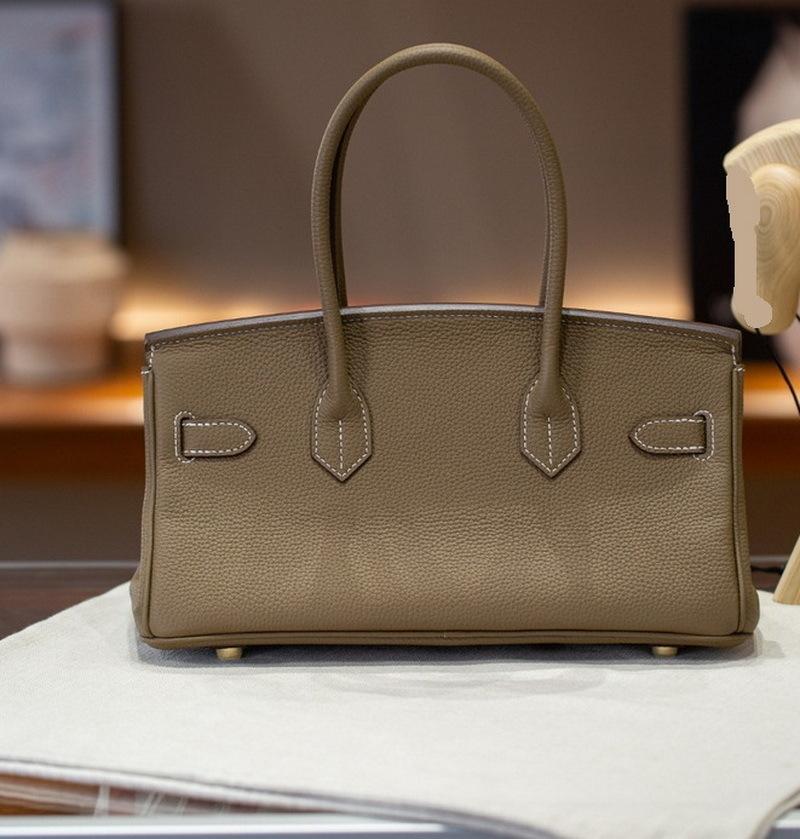 

2026 New Top Layer Cowhide Leather Women s Bag Togo Armpit 29 Horizontal Short Version Platinum Hand-held Cross-border Batch 29 x 15.5 x 15CM Strapless
