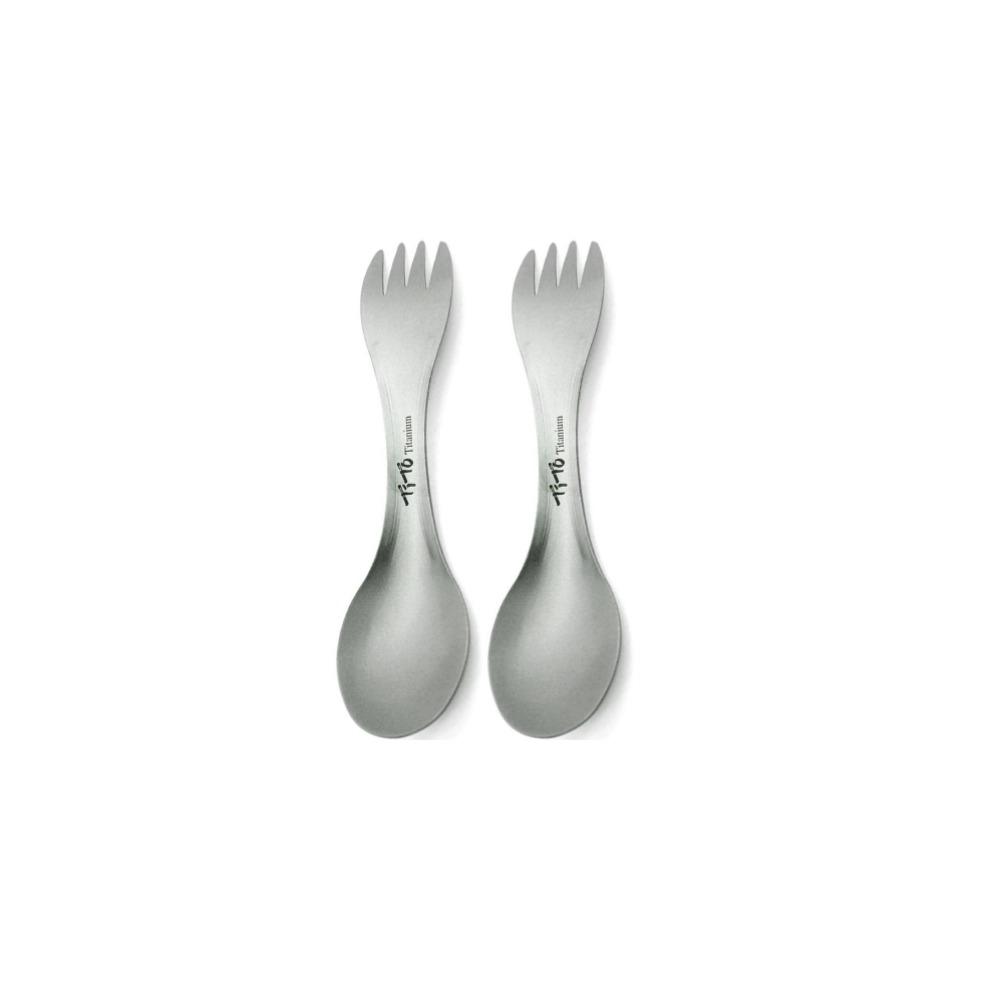 Outdoor Camping Picnic Titanium Spoon Tableware Fork Portable Lightweight Spork Titanium Alloy Spoon Fork Picnic Tourist Dishes