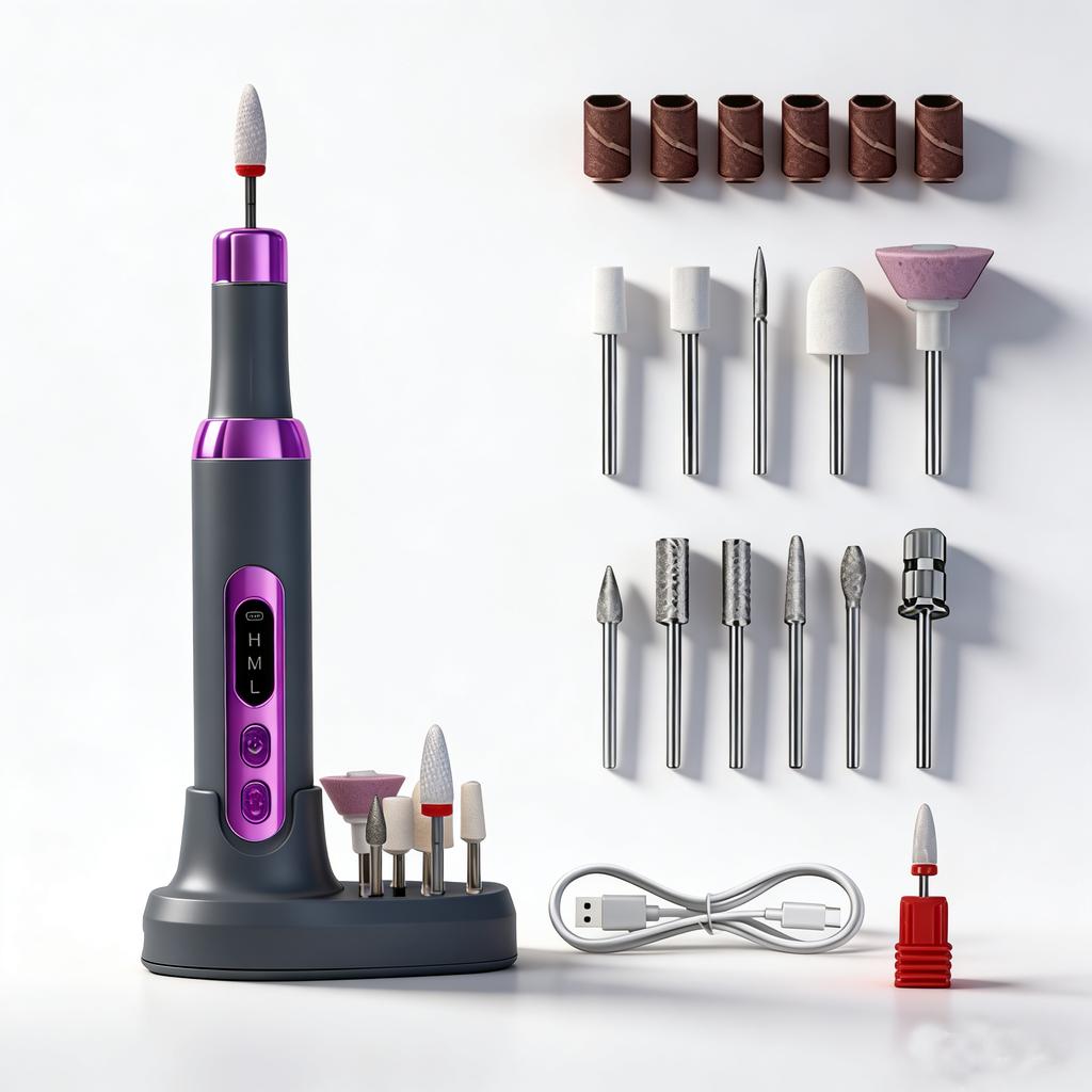 Professional Manicure Pedicure Kit Portable Nail File Cordless 35000 RPM Manicure Machine Electric Nail Drill Machine