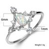 925 Sterling Silber Ringe Für Frauen Hochzeit Runde Weiß Opal Mondstein Ring Dünne Band Weibliche Verlobung Ringe Schmuck