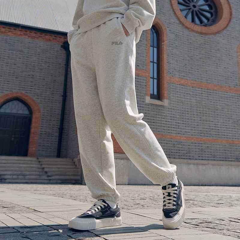 FILA Casual Versatile Tapered Knit Sports Pants Women bottoms Gray F11W439610FMG