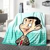 1pc Mr Bean Cartoon Series Flannel Blanket for Super Soft Cute Comfort Blanket for Travel Bedding Couch Sofa Blanket Y73042