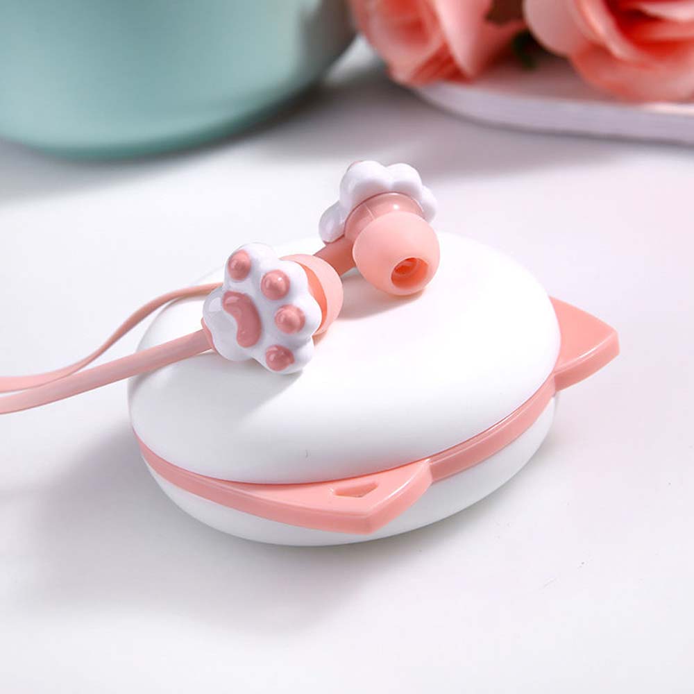 Headphone Sport Earphones Bass sound Cat Paw Microphone In-Ear With Mic Wired Headset Earphones