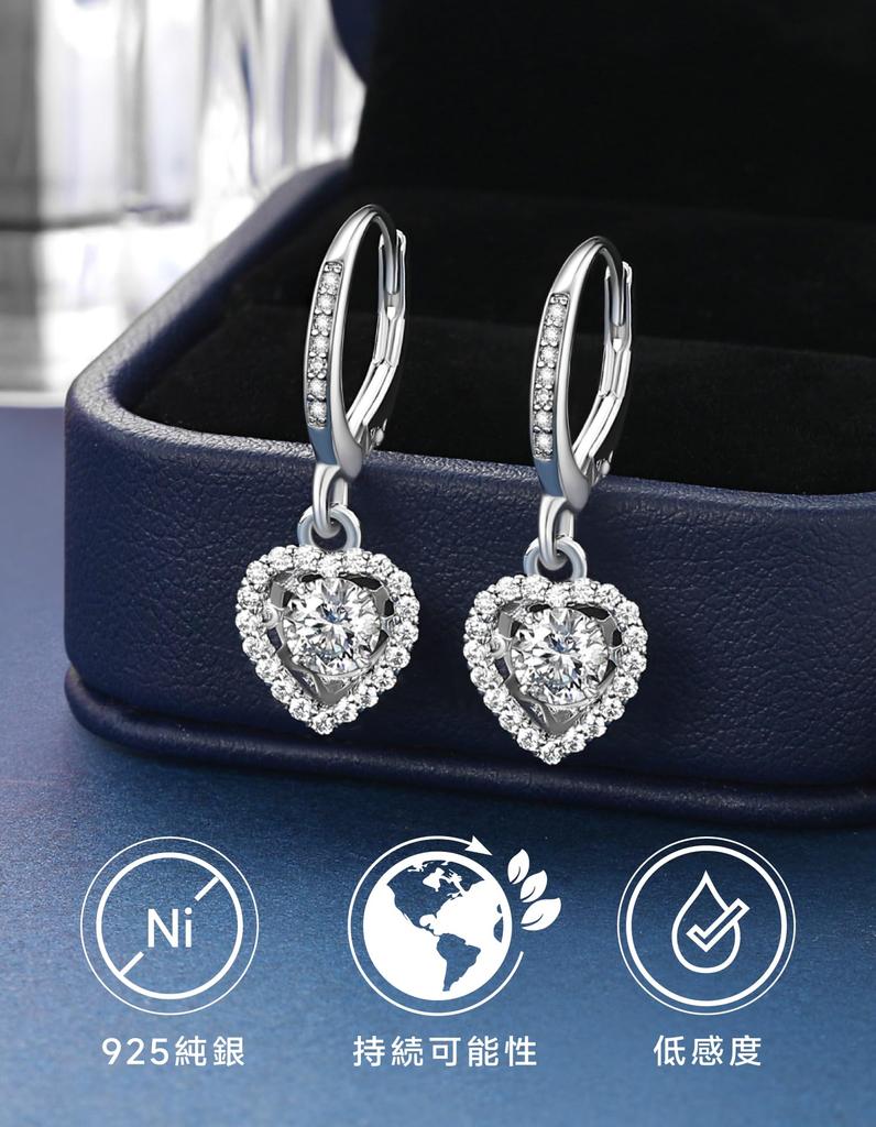 MomentWish Moissanite Hoop Dancing Stone Earrings for Women 1 Carat Moissanite Hypoallergenic D Color VVS1 Simulated Diamond Earrings Shape Earrings,