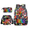 Sprunki Student Starry Sky School Bag Three-piece Rhythm Box Teen Backpack Men's and Women's Casual L