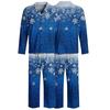 Kerstpyjamaset voor heren met knopenhemd en rechte broek, Casual print nachtkleding tweestukken outfit, Feestelijke loungewear voor de feestdagen