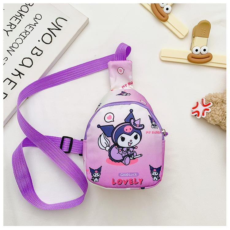 School BagsNew Children's Cartoon Breast Bag, Fanny Pack, Casual Versatile Messenger Bag, Light Change Storage Bag for Travel