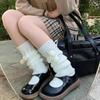 1pair Winter Warm Knitted Socks Lolita Warm Leg Knitted Socks Wool Ball Knitted Foot Covers Leg Warmers with Balls for Women