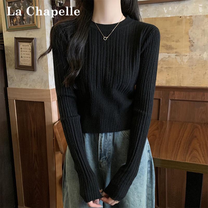 Suéter de punto de manga larga ajustado para mujer La Chapelle