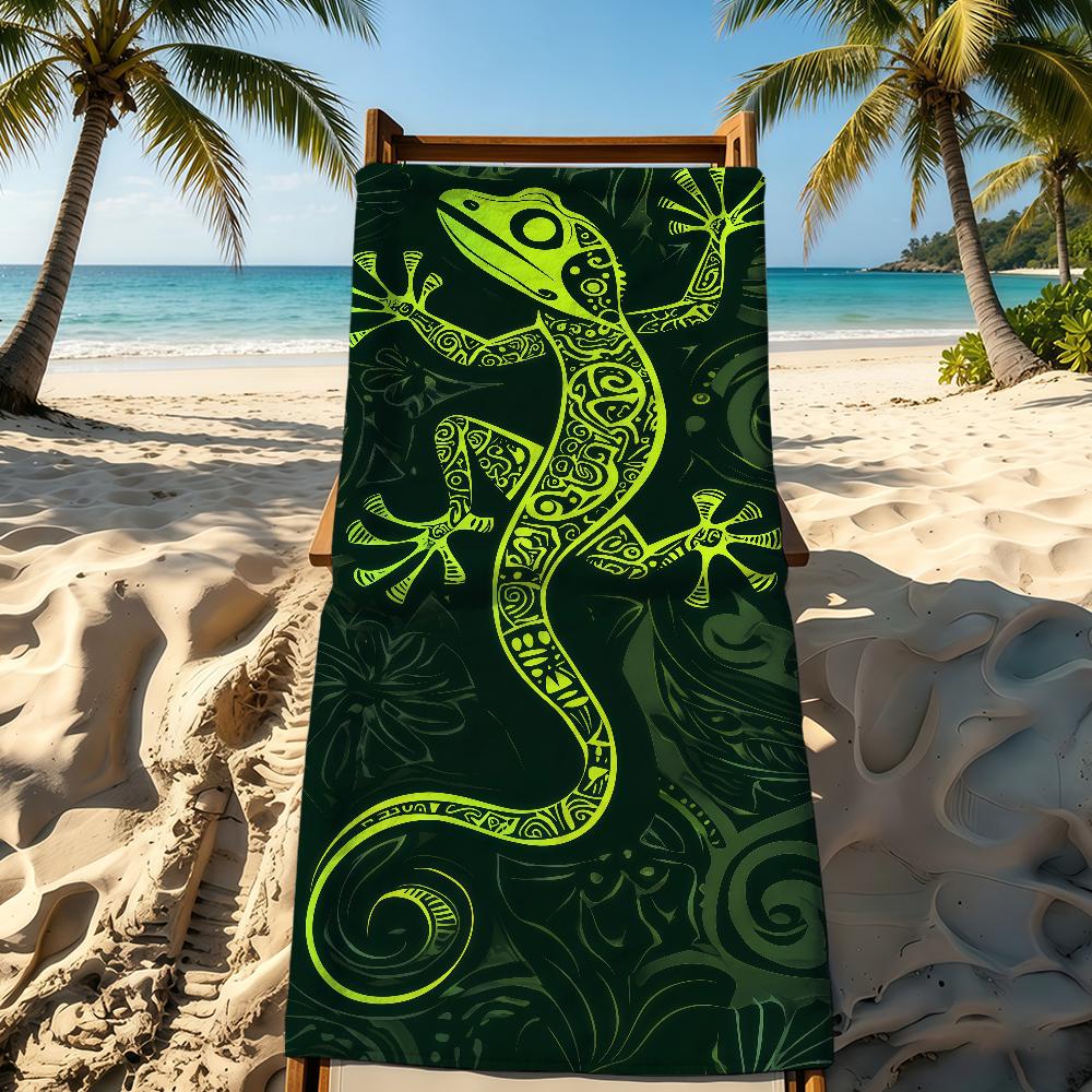 Cute Towel Animal Gecko For Outdoor Camping Leopard Beach Towel Super Absorbent Quick-Drying Summer Towel