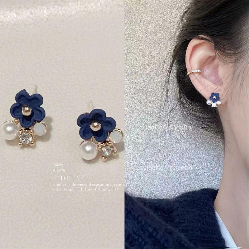 Korean Pearl Tassel Earrings with Silver Needle