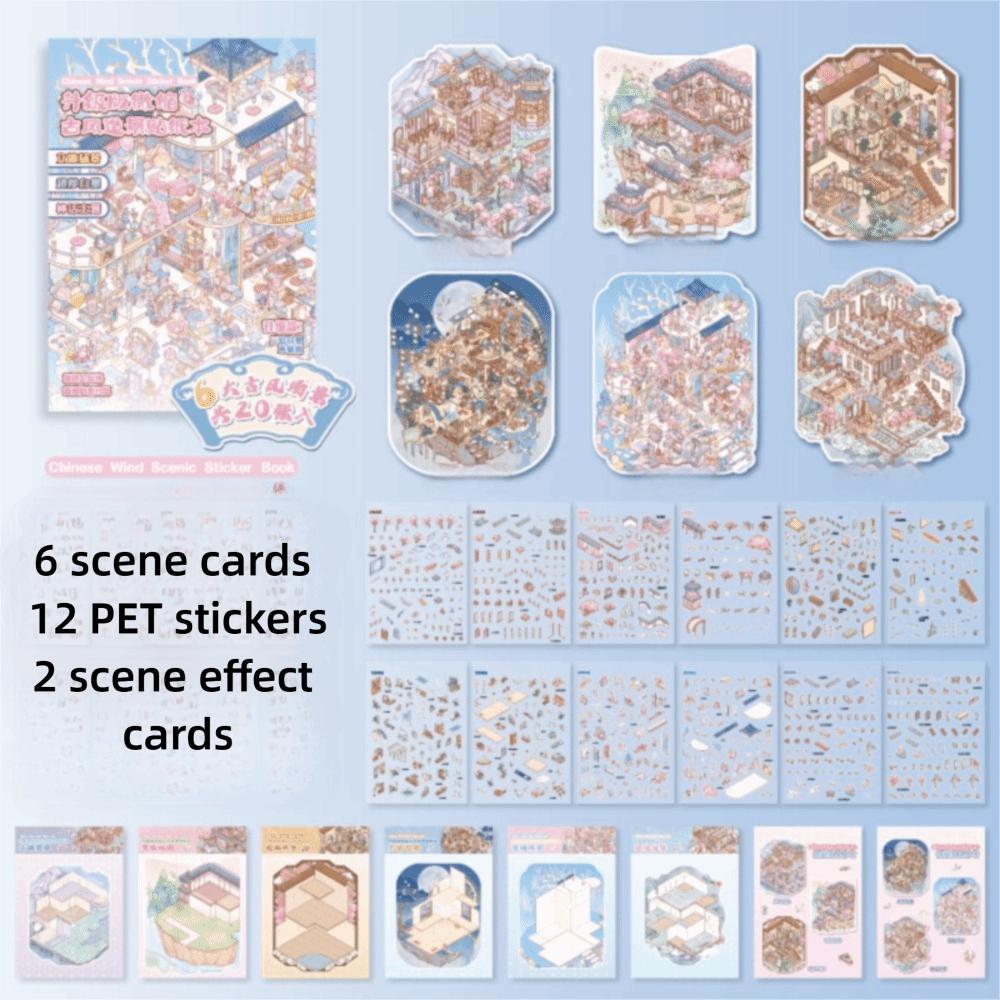 Decorative Miniature Landscape Sticker Collection Visual Stacking Miniature Scene Collage Toy